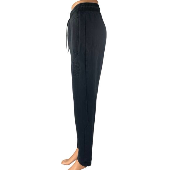 BOSS Hugo Boss Women's Black High Waisted Straight Drawstring Sweat Pants Size L - Picture 2 of 7